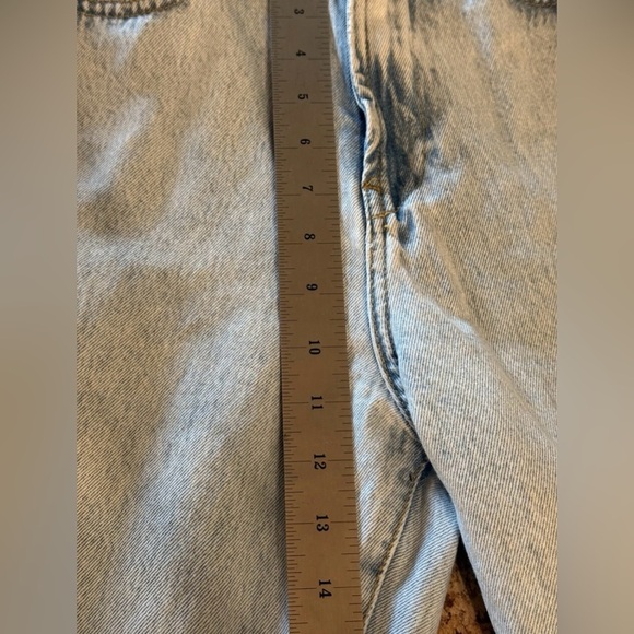 Zara Womens Jeans US Size 4 Raw Hem Light Wash Blue Wide Leg High Rise - Picture 15 of 15